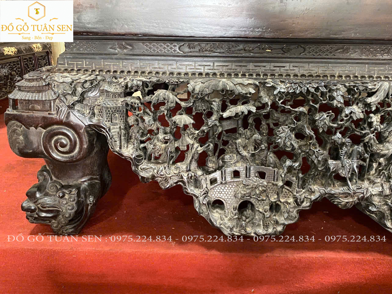 Nét đẹp tinh tế của bộ sập đục tích gỗ gụ 